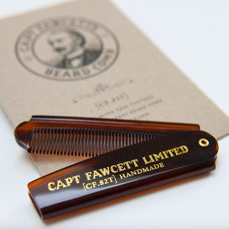 Captain Fawcett's Folding Pocket plastic beard comb